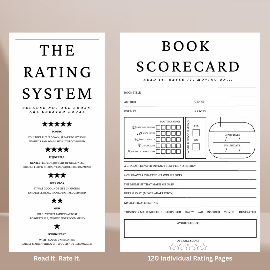 Reading Journal for Book Enthusiast - Hardcover Book Log with 120 Review Pages