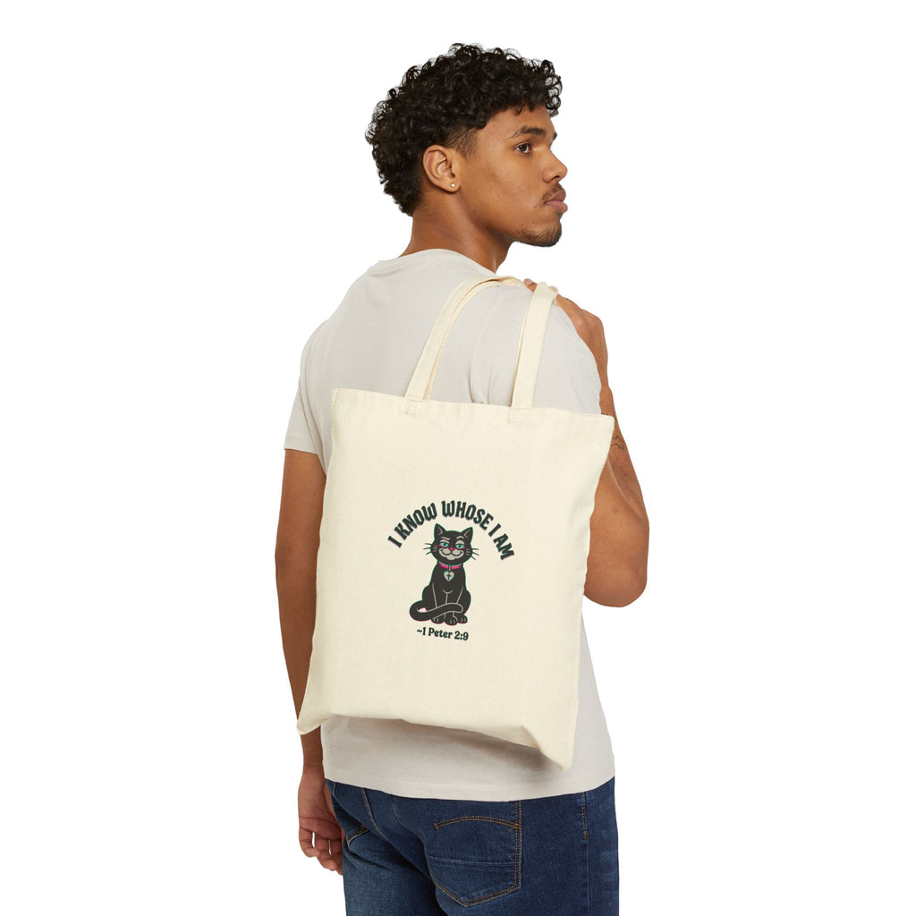 "I Know Whose I Am" 1 Peter 2:9-Cotton Canvas Tote Bag