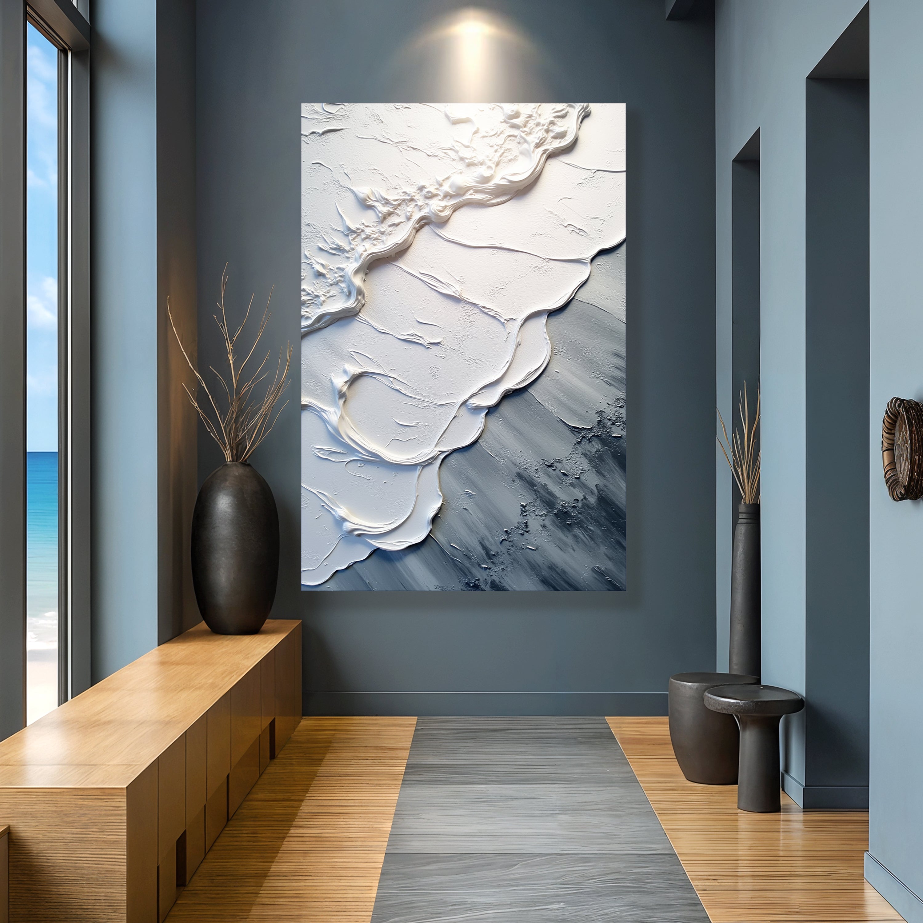 PEACEFUL and RELAXING Abstract Minimalist Wave Wall Art II