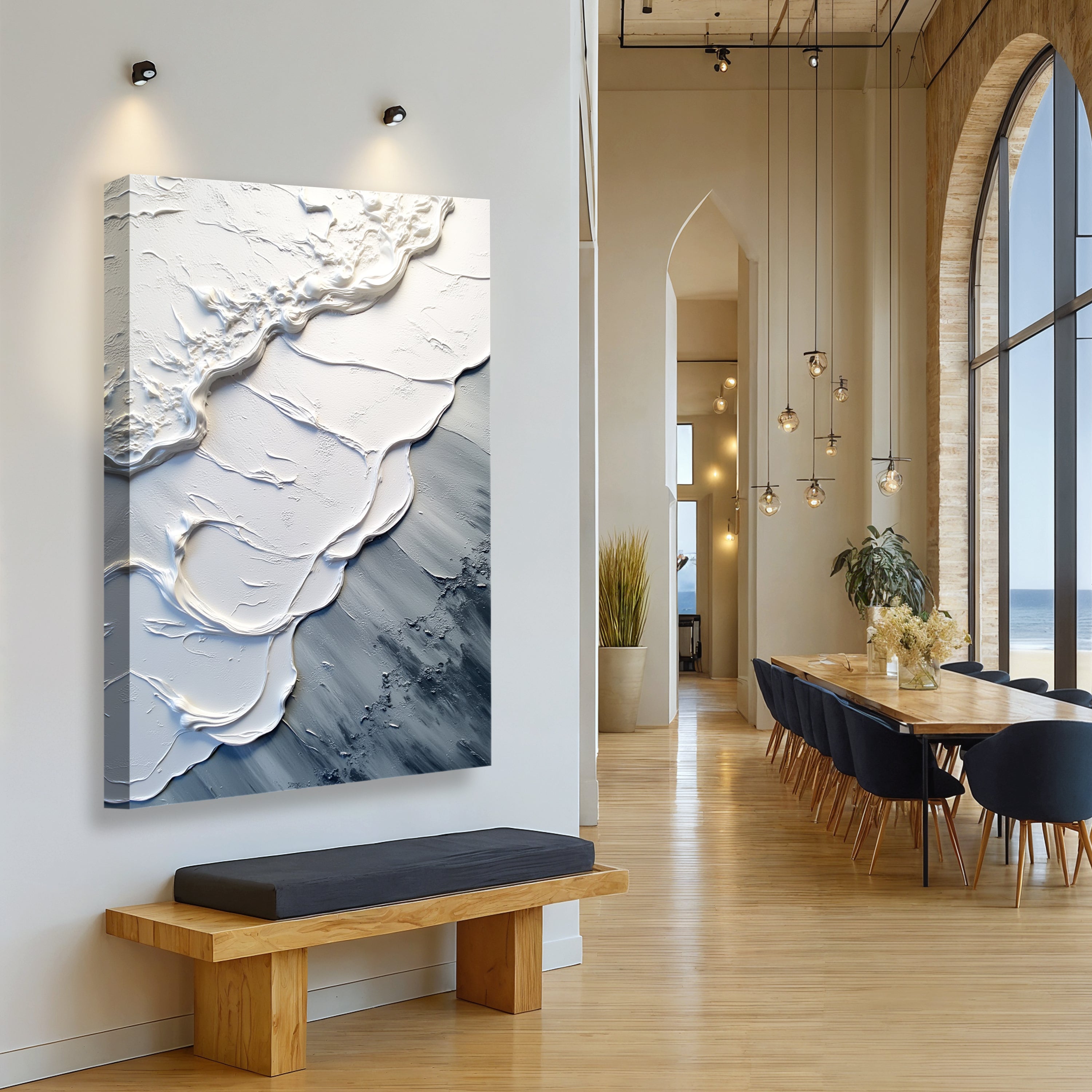PEACEFUL and RELAXING Abstract Minimalist Wave Wall Art II