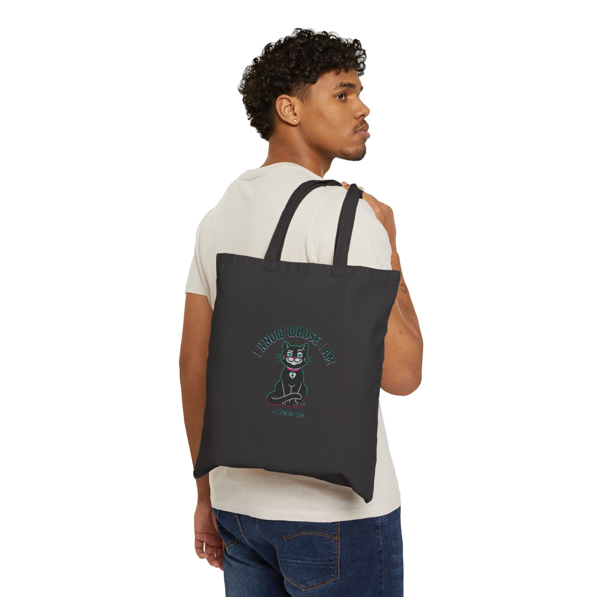 "I Know Whose I Am" 1 Peter 2:9-Cotton Canvas Tote Bag