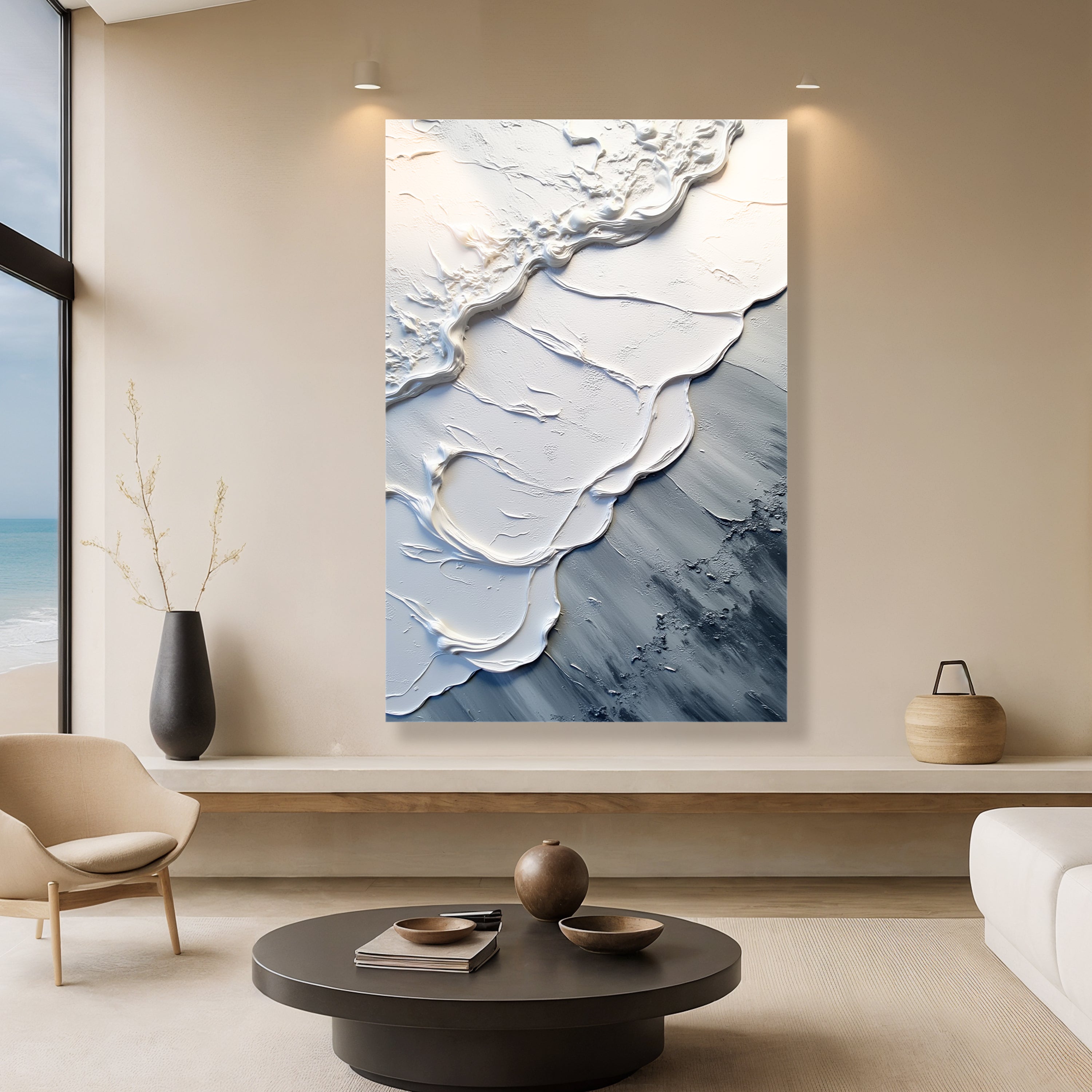 PEACEFUL and RELAXING Abstract Minimalist Wave Wall Art II
