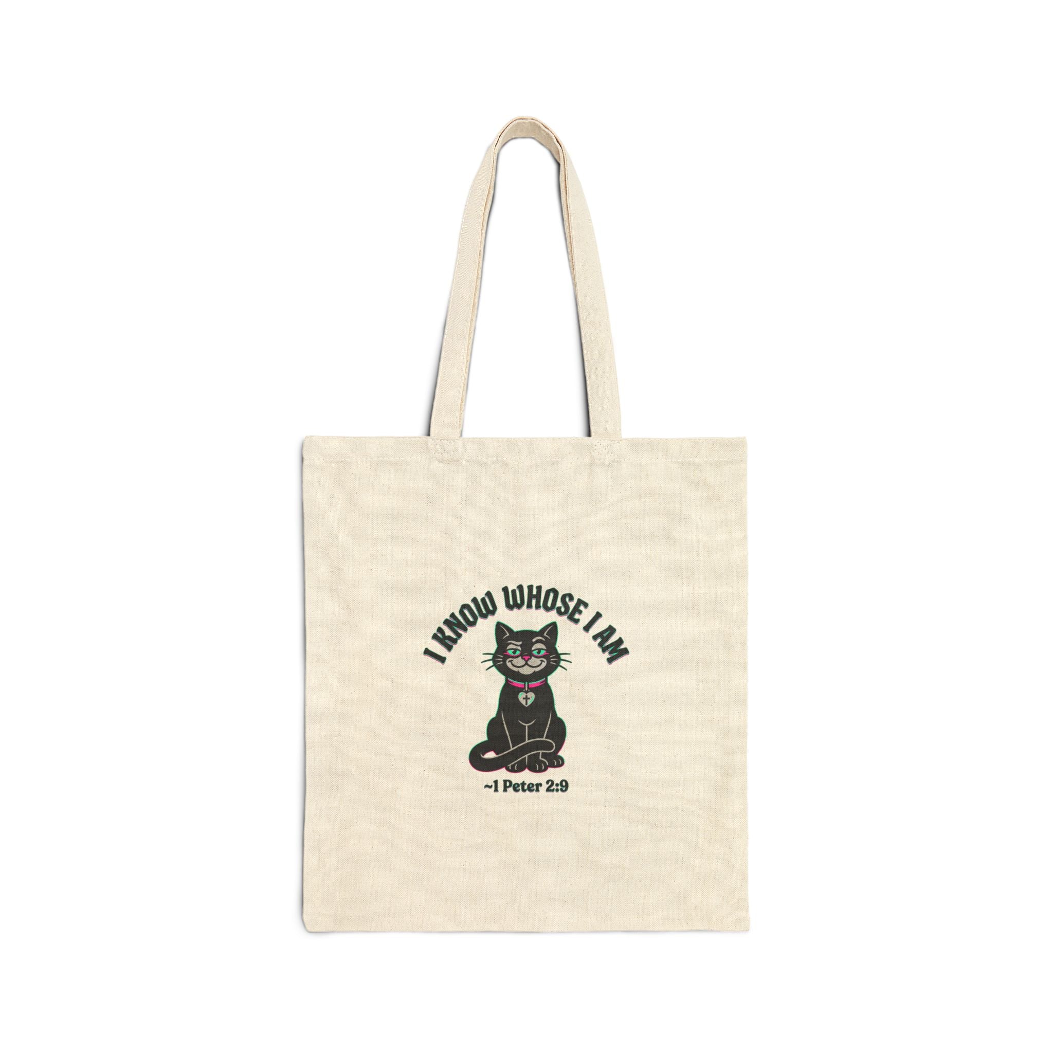 "I Know Whose I Am" 1 Peter 2:9-Cotton Canvas Tote Bag