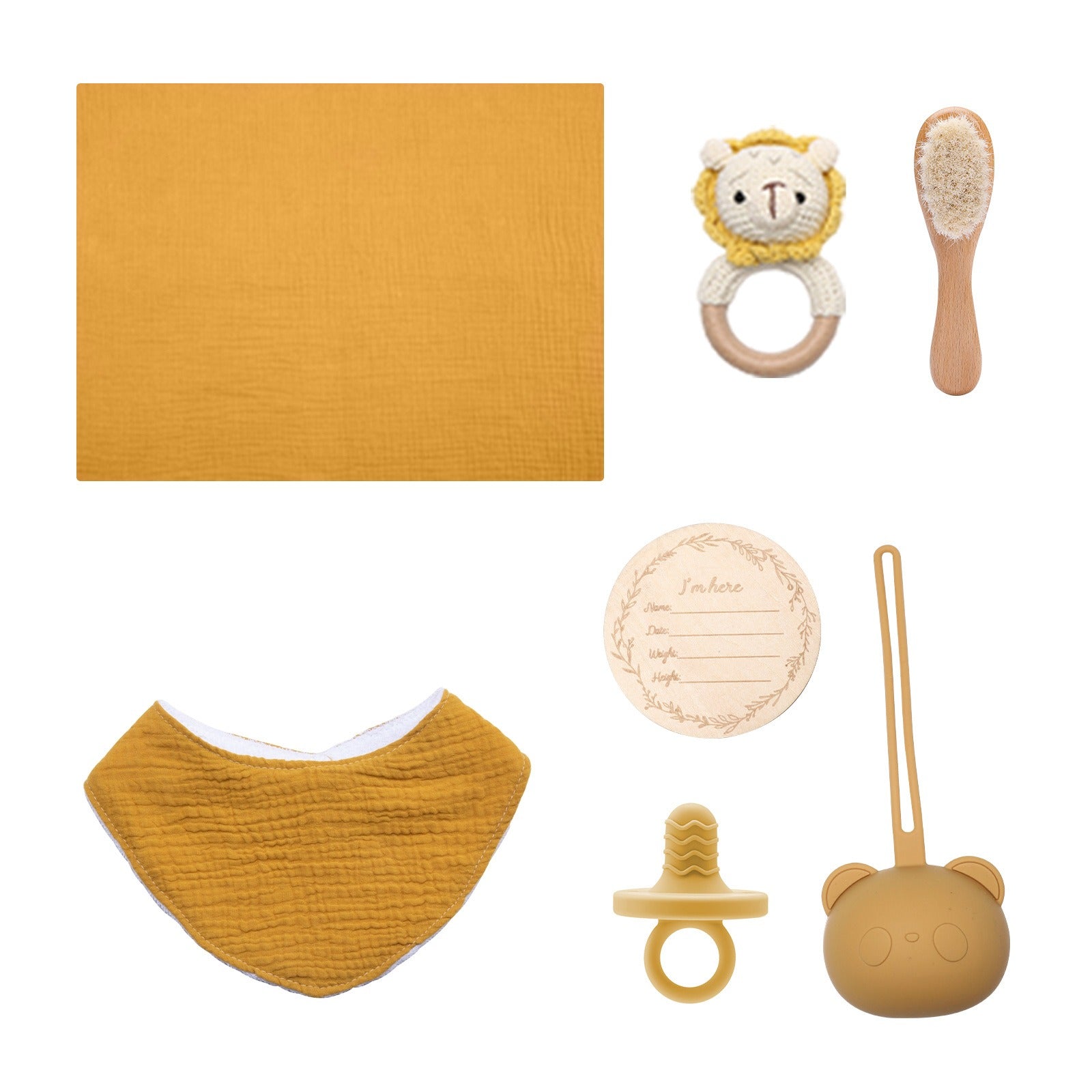 Baby Gift Set – Bamboo Bath Towel, Wool Brush & Soothing Pacifier