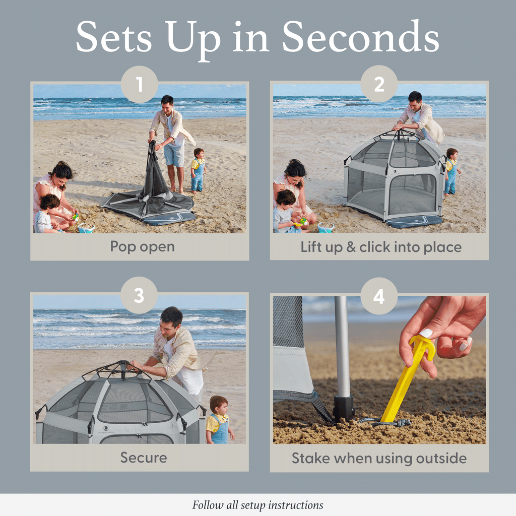 Pop 'N Go® Playpen Great for Backyards, Sleepovers, Parks, Beaches, Preschools-5 Colors