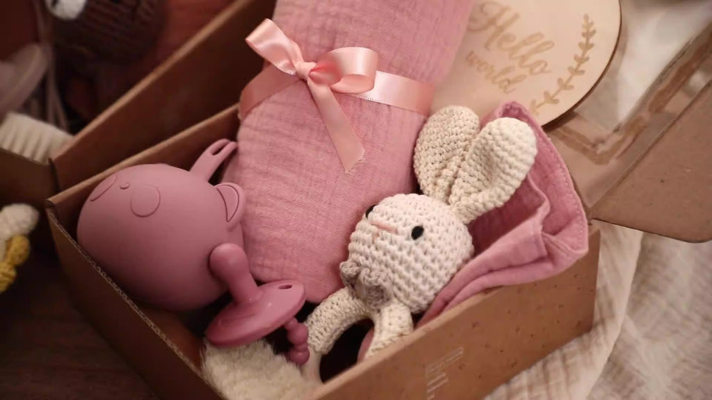 Baby Gift Set – Bamboo Bath Towel, Wool Brush & Soothing Pacifier