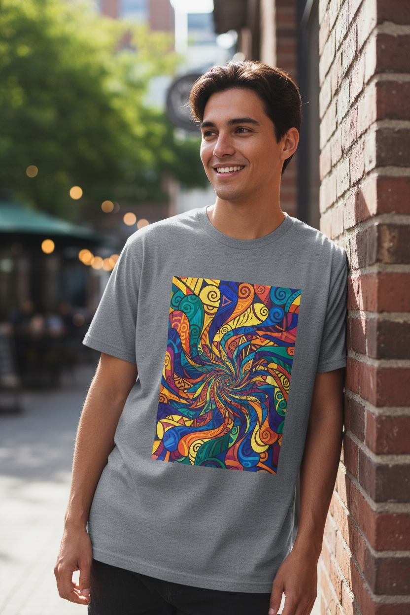Final result: Custom t-shirt with DTF transfer