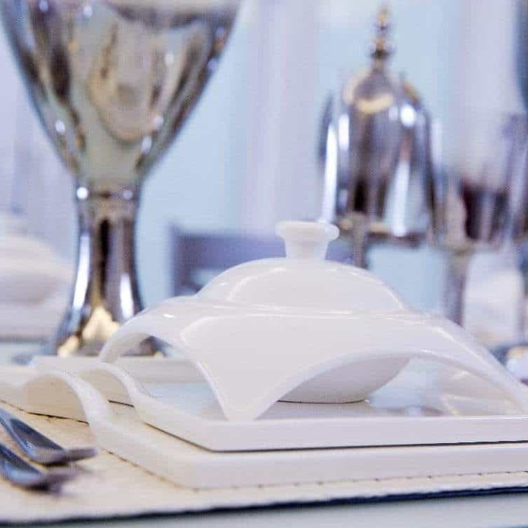Elegance and Elevation/Square Porcelain Dinnerware Set