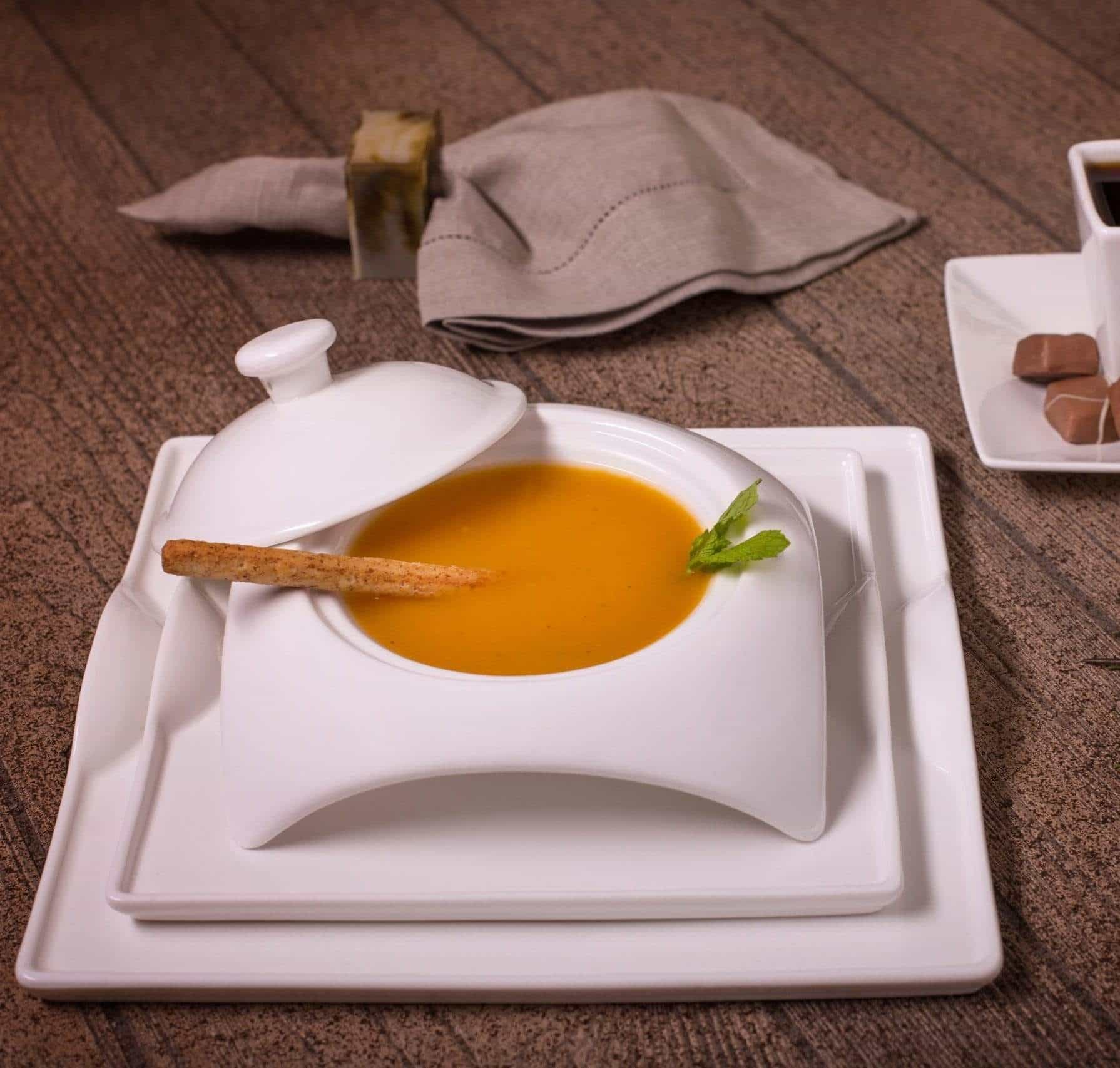 Elegance and Elevation/Square Porcelain Dinnerware Set