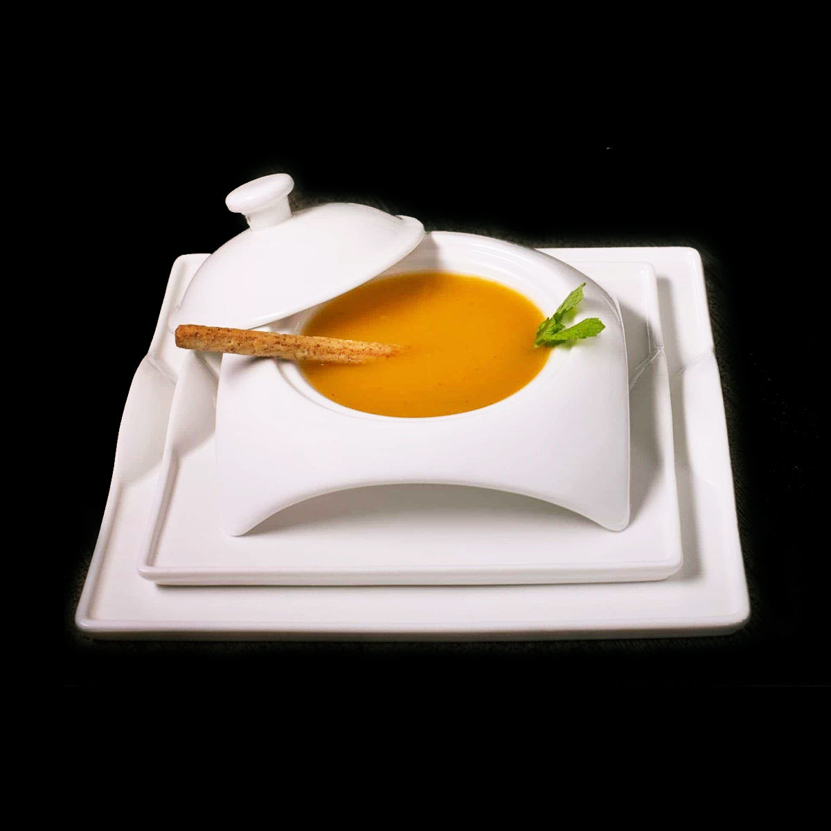 Elegance and Elevation/Square Porcelain Dinnerware Set