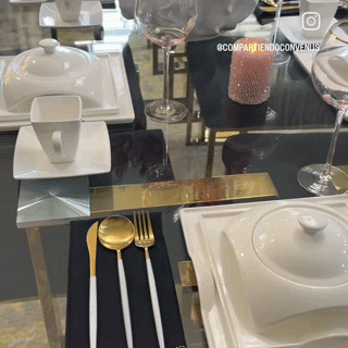 Elegance and Elevation/Square Porcelain Dinnerware Set